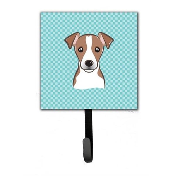Carolines Treasures Carolines Treasures BB1198SH4 Checkerboard Blue Jack Russell Terrier Leash & Key Holder BB1198SH4 - main